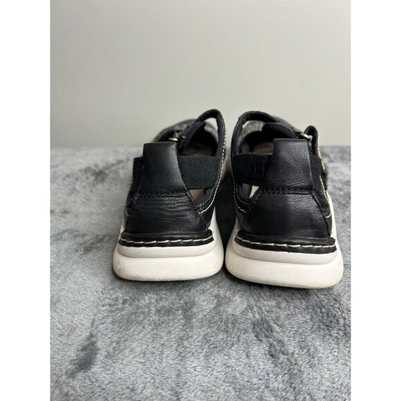 Clark's Women Teagan Step Loafer Black grey leather sandal adjustable size 7M - Picture 5 of 8